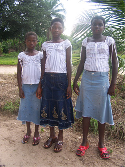 The picture is of the three girls who have Memorized the Book of James. They have chosen and are wearing their new blouses, skirts and shoes!